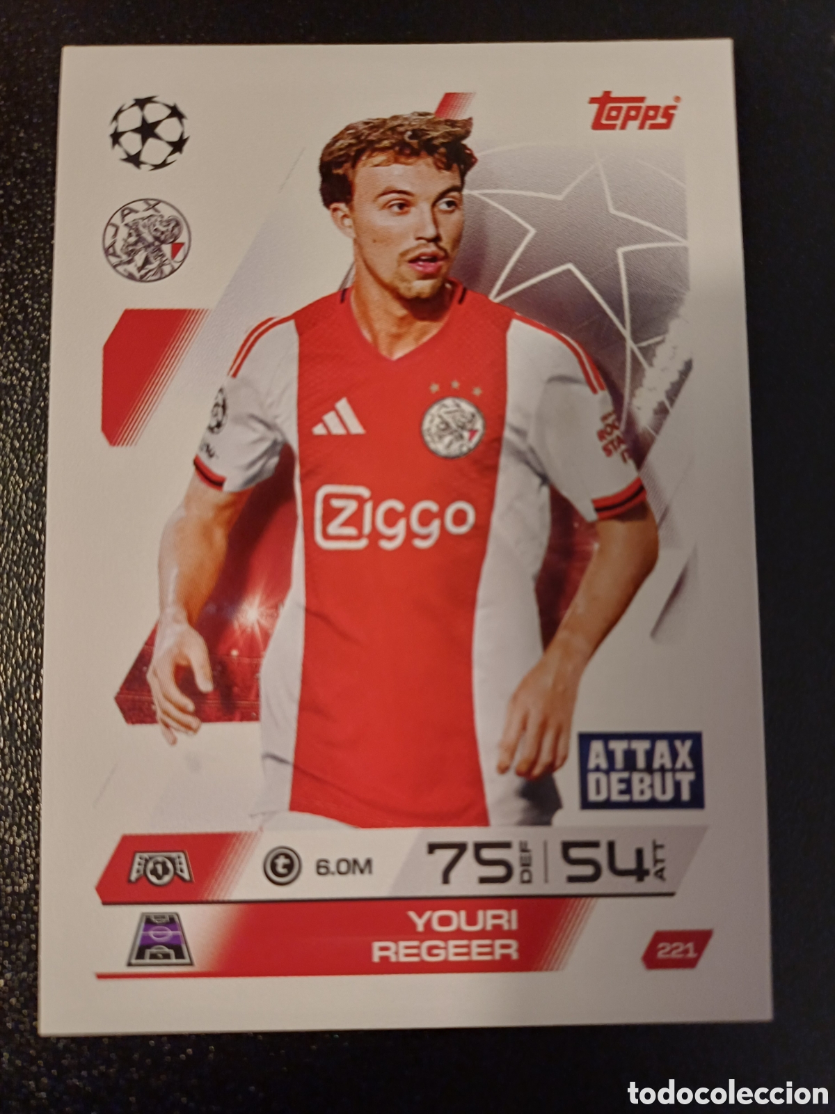 Cartas Colecion&aacute;veis: #221 YOURI REGEER AFC AJAX TOPPS MATCH ATTAX 2025/26