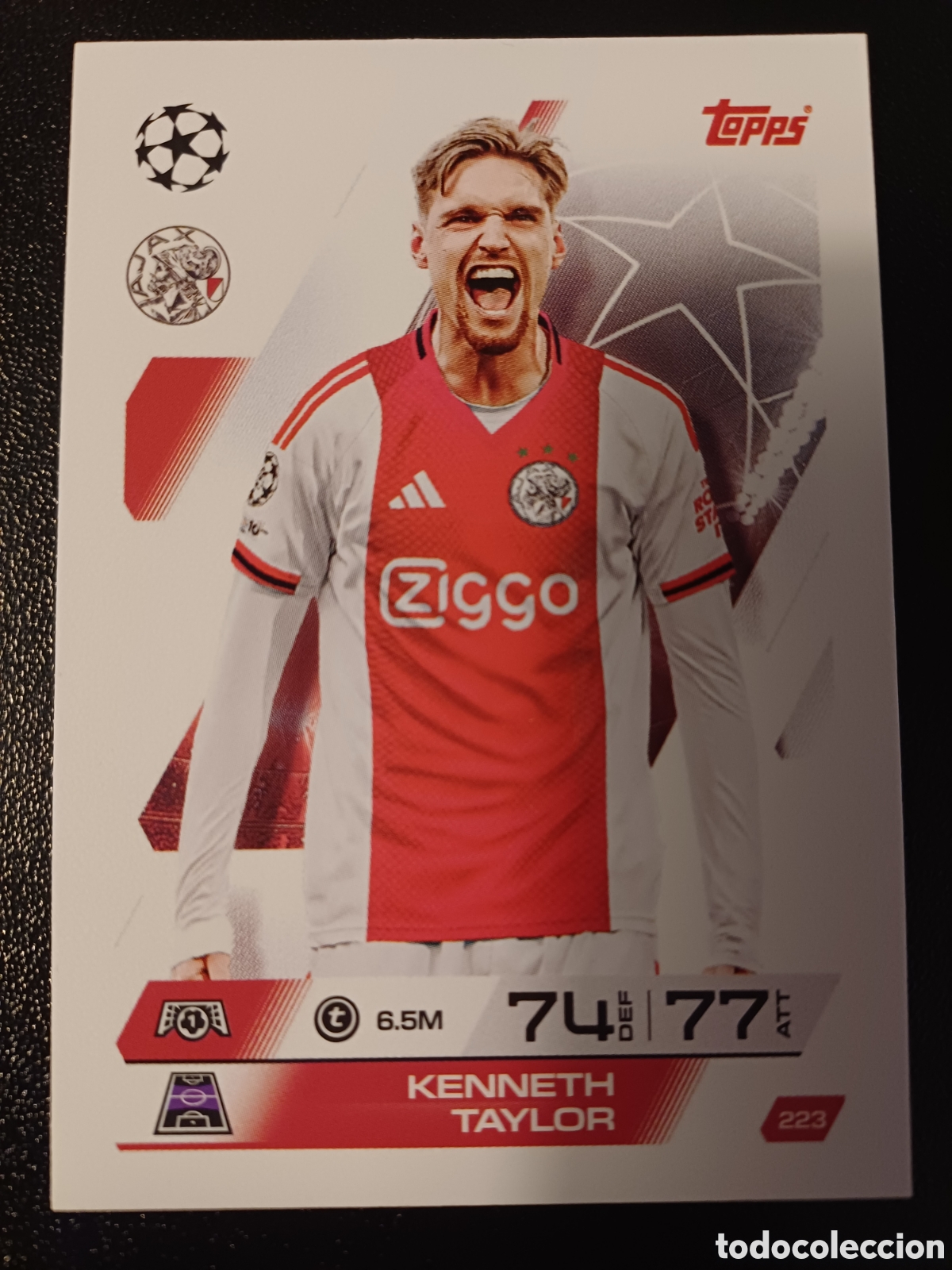 Cartas Colecion&aacute;veis: #223 KENNETH TAYLOR AFC AJAX TOPPS MATCH ATTAX 2025/26