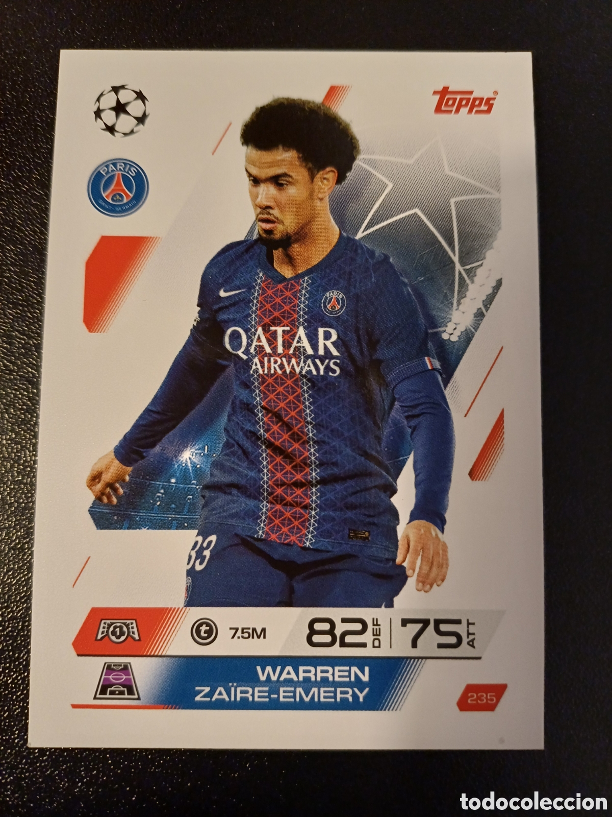 Cartas Colecion&aacute;veis: #235 WARREN ZAIRE-EMERY PARIS SAINT-GERMAIN TOPPS MATCH ATTAX 2025/26