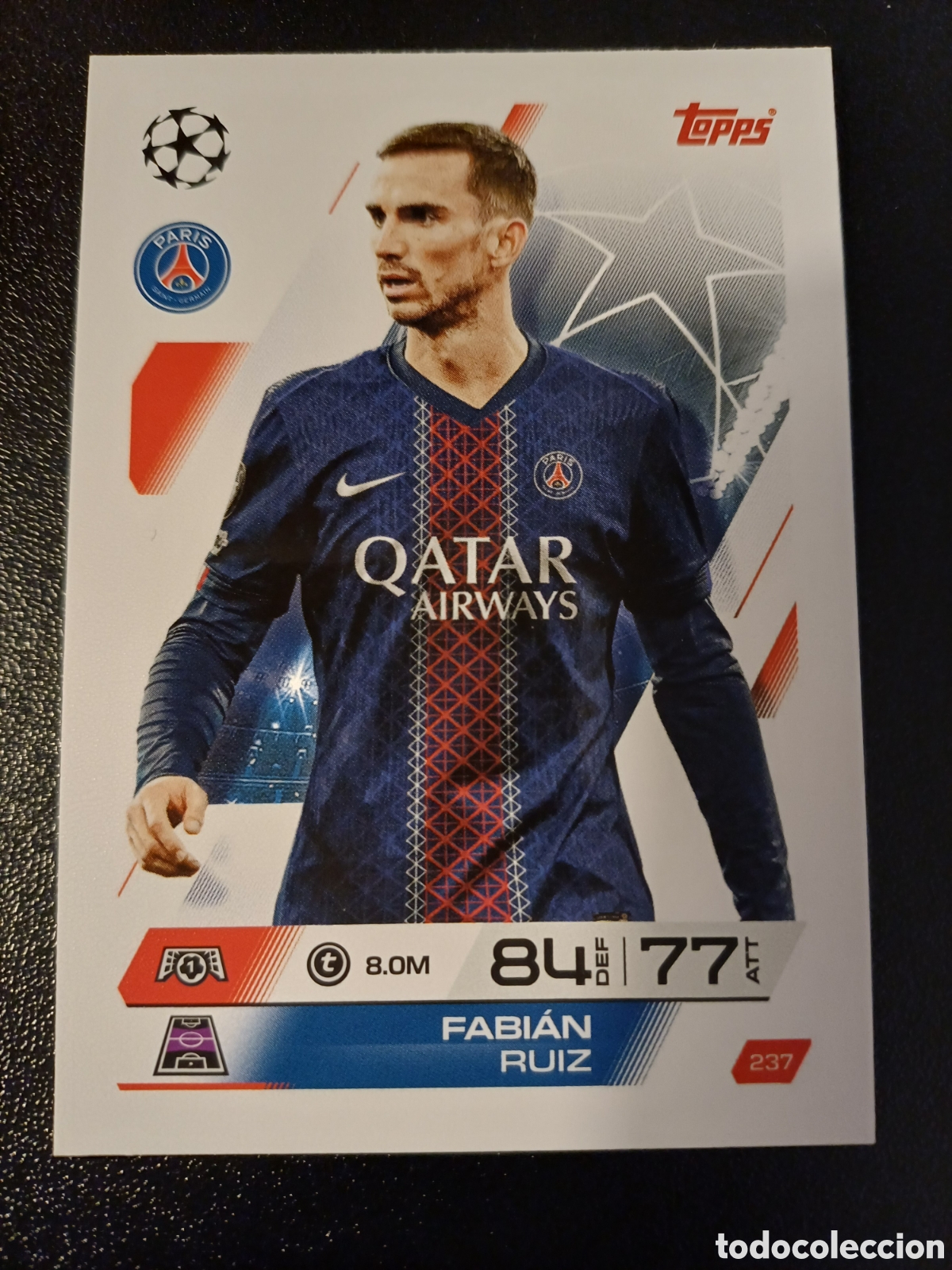 Cartas Colecion&aacute;veis: #237 FABIAN RUIZ PARIS SAINT-GERMAIN TOPPS MATCH ATTAX 2025/26