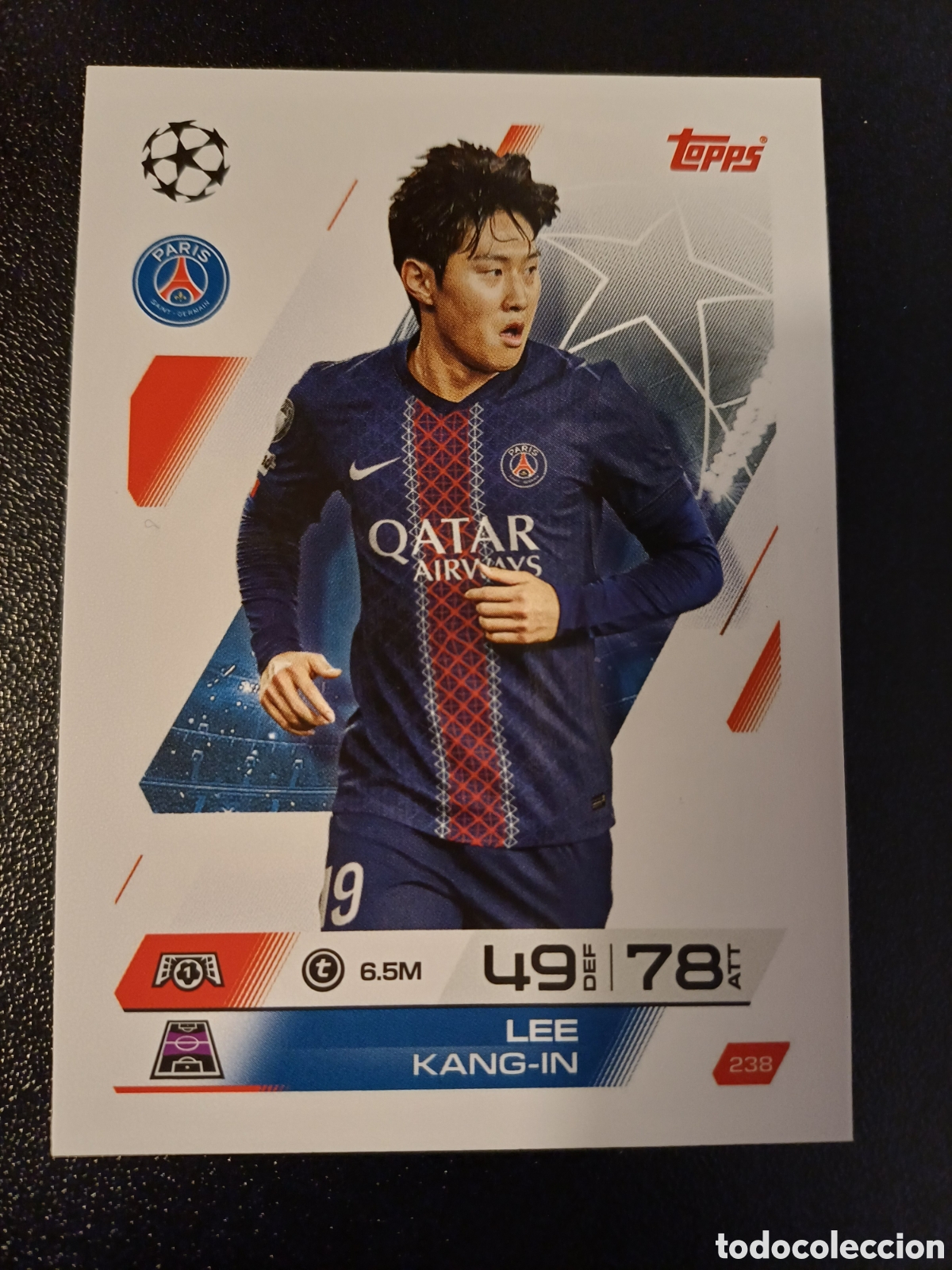 Cartas Colecion&aacute;veis: #238 LEE KANG-IN PARIS SAINT-GERMAIN TOPPS MATCH ATTAX 2025/26