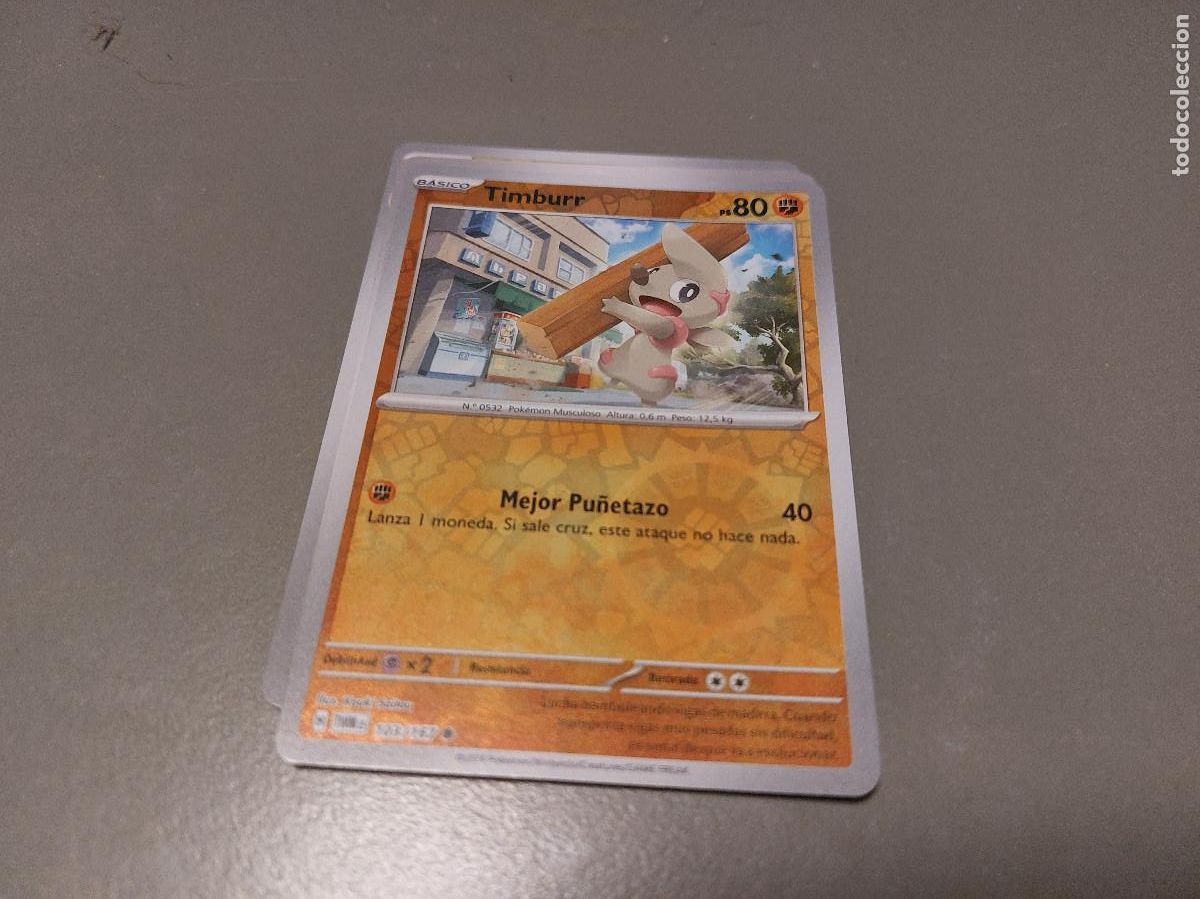 Trading Cards: 103/167 TIMBURR. MASCARADA CREPUSCULAR. POKEMON. CARTA. CROMO. VERDADERO. COMO NUEVO.