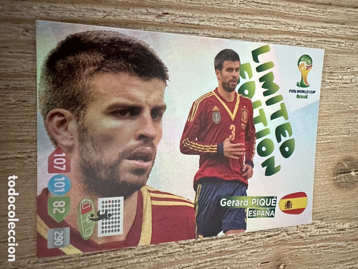 Trading Cards: GERARD PIQUE ESPA&Ntilde;A LIMITED EDITION ADRENALYN WORLD CUP BRASIL 2014 PANINI TRADING CARD GAME