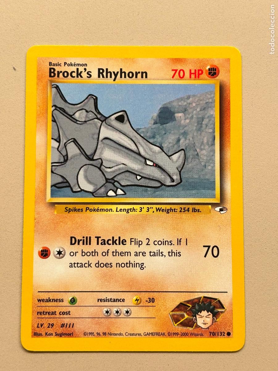 Trading Cards: POKEMON TCG - BROCK'S RHYHORN ( GYM HEROES ) # 70