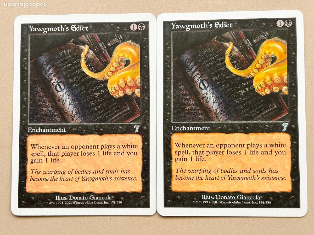 Trading Cards: MAGIC THE GATHERING - YAWGMOTH'S EDICT x 2 ( SEVENTH EDITION )
