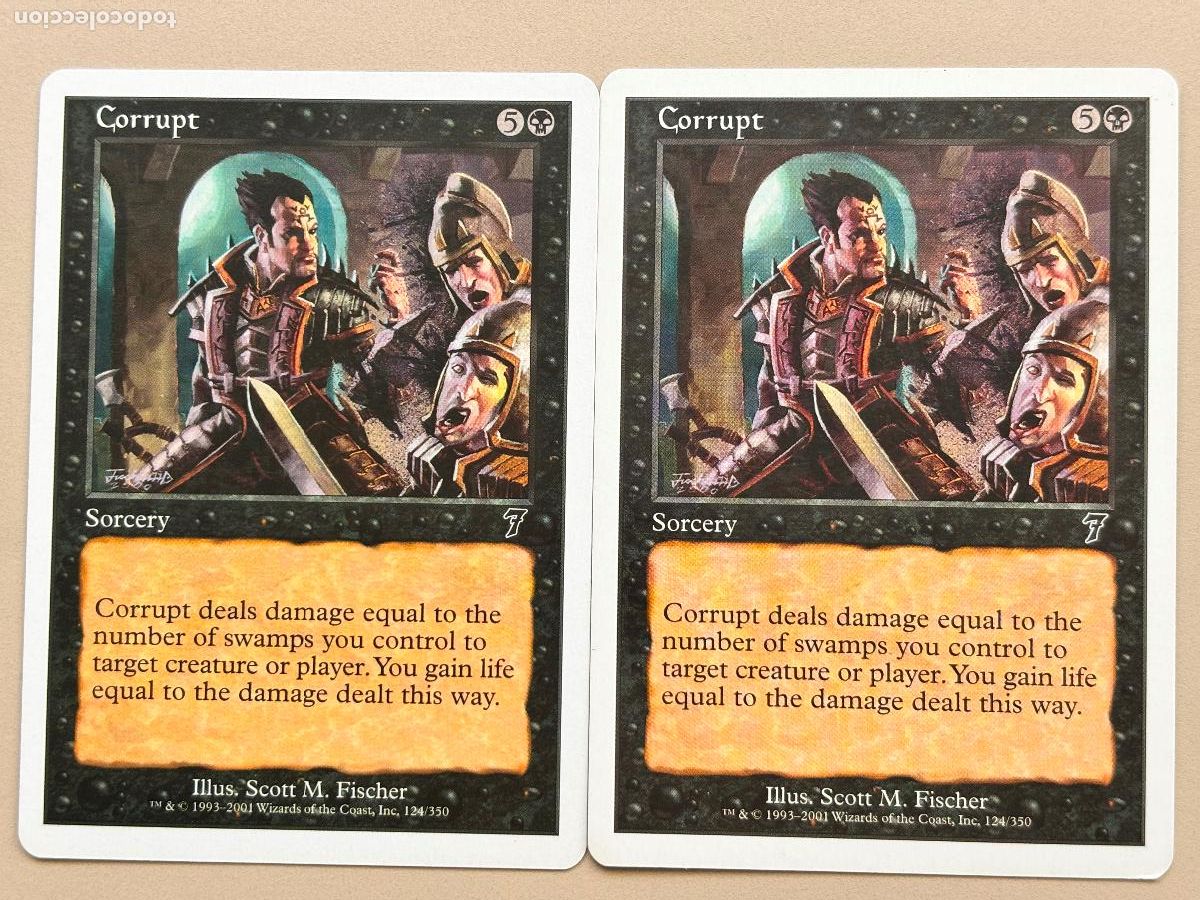 Trading Cards: MAGIC THE GATHERING - CORRUPT x 2 ( SEVENTH EDITION )