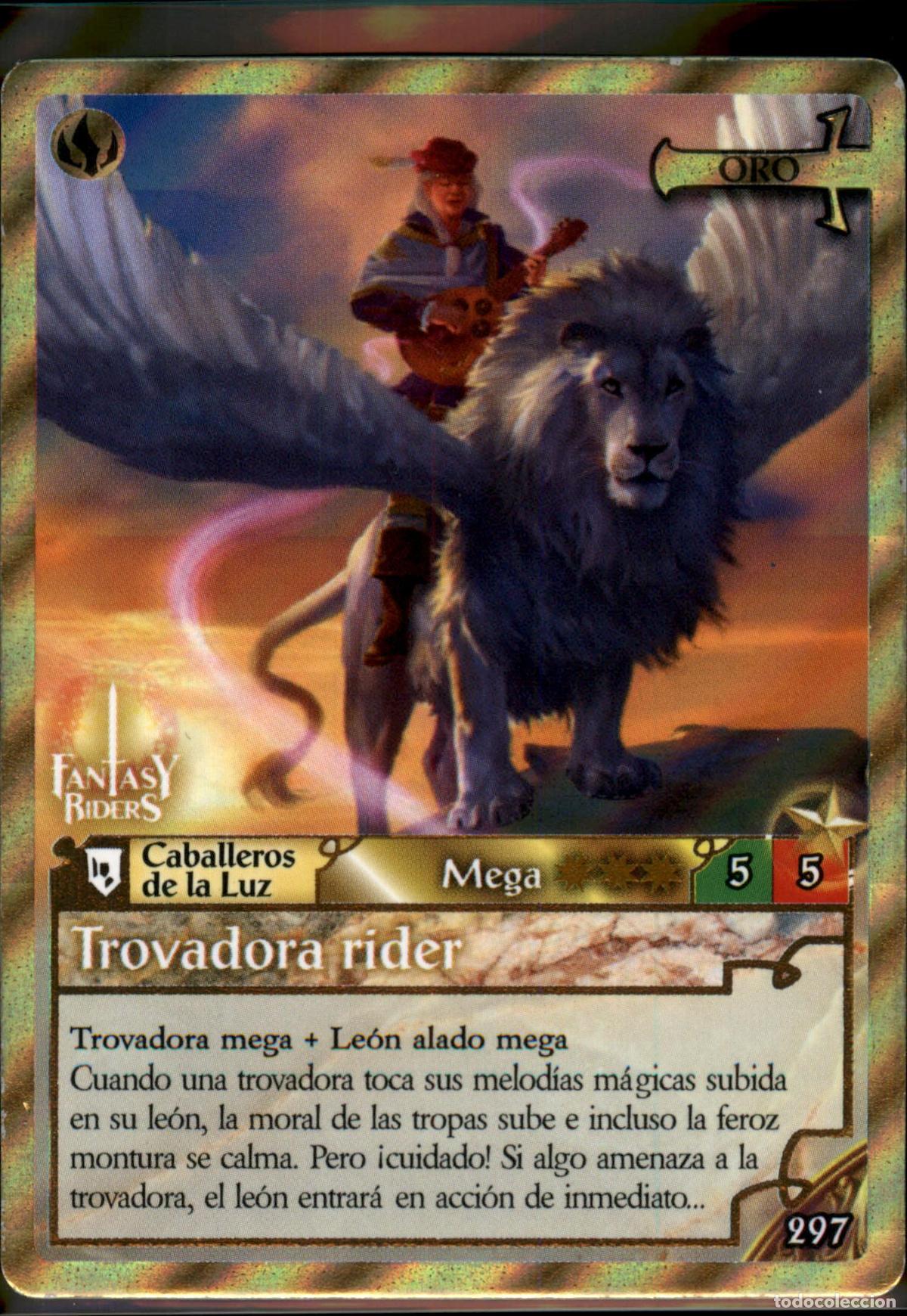 Trading Cards: Trovadora Rider Mega Oro N&ordm; 297 Caballeros de Luz Fantasy Riders Invasi&oacute;n de Gigantes 2019 Panini