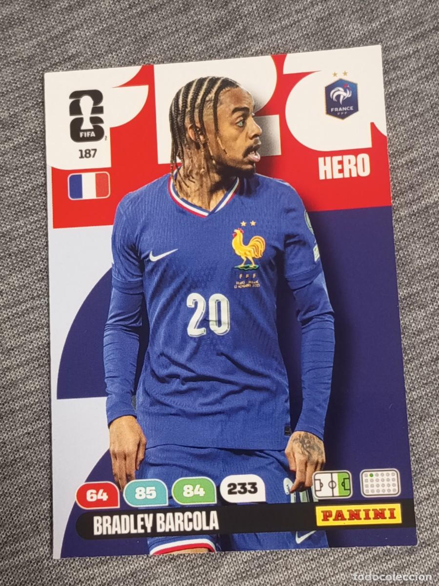 Trading Cards: ADRENALYN XL FIFA WORLD CUP 2026 BRADLEY BARCOLA N&deg;187 FRANCIA nuevo