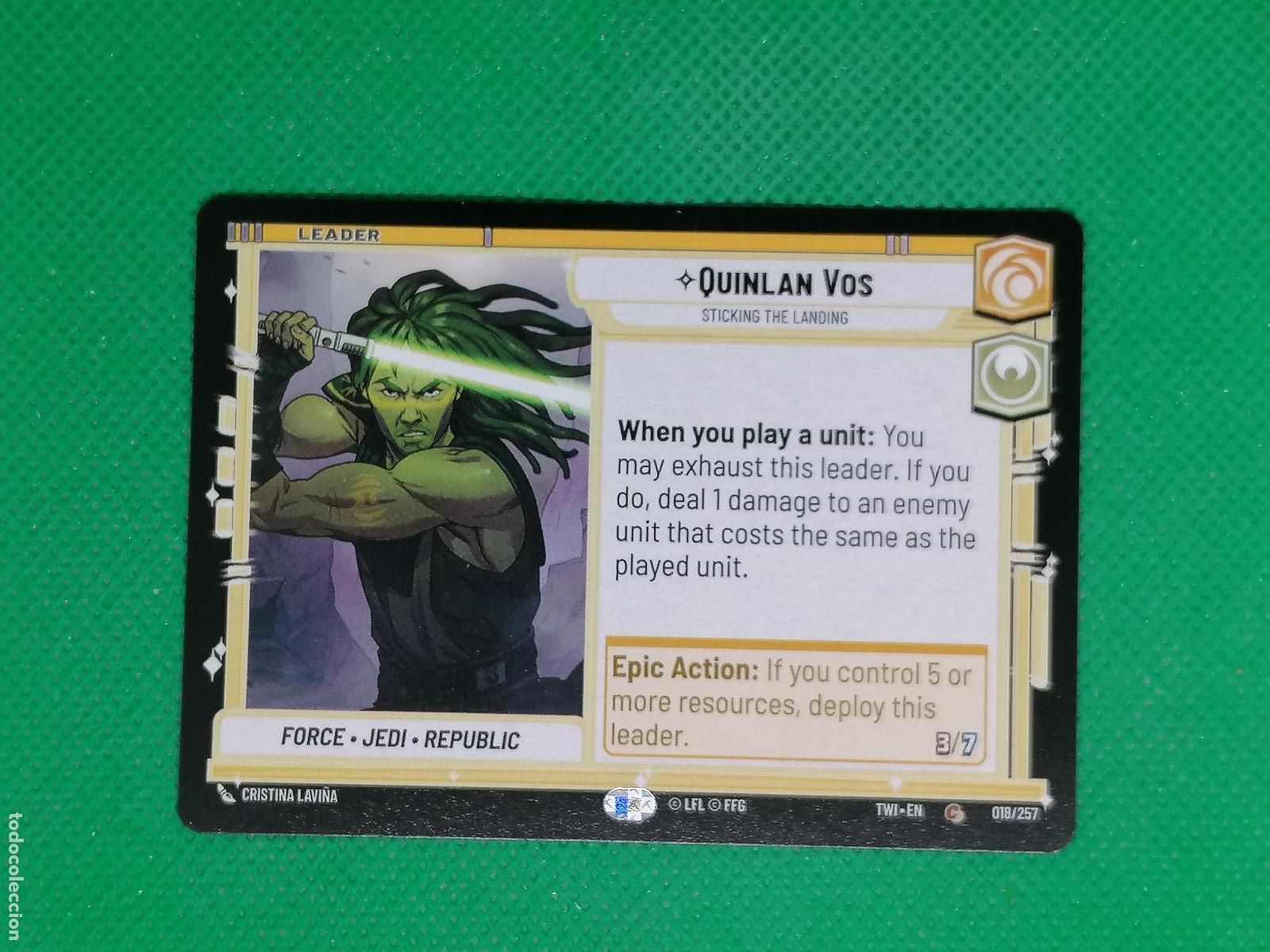 Trading Cards: QUINLAN VOS 018/257 ⚽ STAR WARS UNLIMITED TRADING CARD GAME ⚽