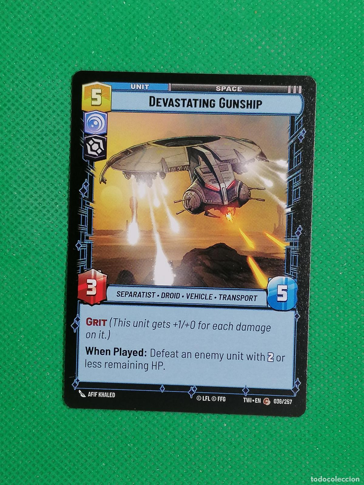 Trading Cards: DEVASTATING GUNSHIP 036/257 ⚽ STAR WARS UNLIMITED TRADING CARD GAME ⚽