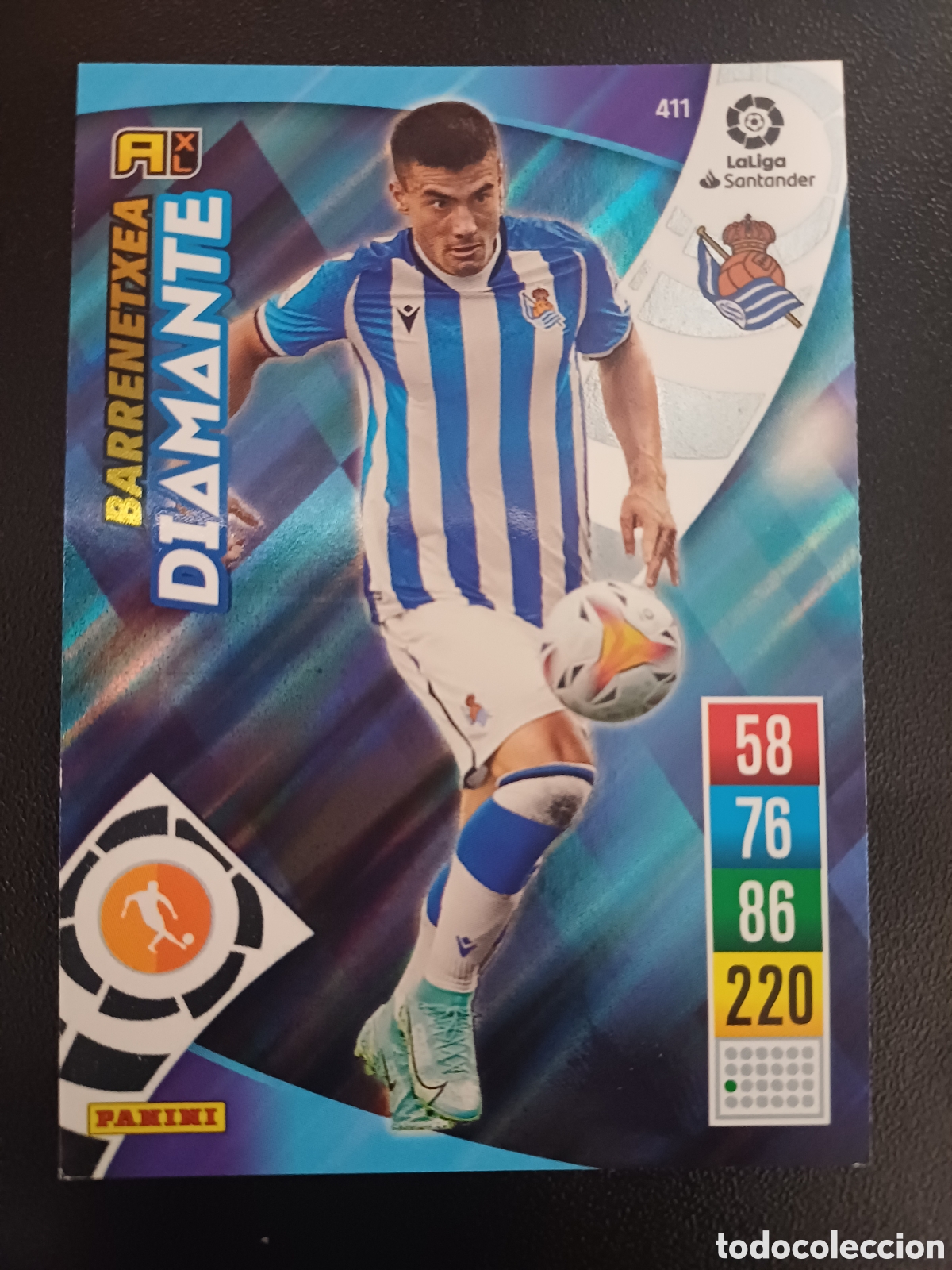 Cartas Colecion&aacute;veis: #411 BARRENETXEA REAL SOCIEDAD DIAMANTE PANINI ADRENALYN XL 2021-22