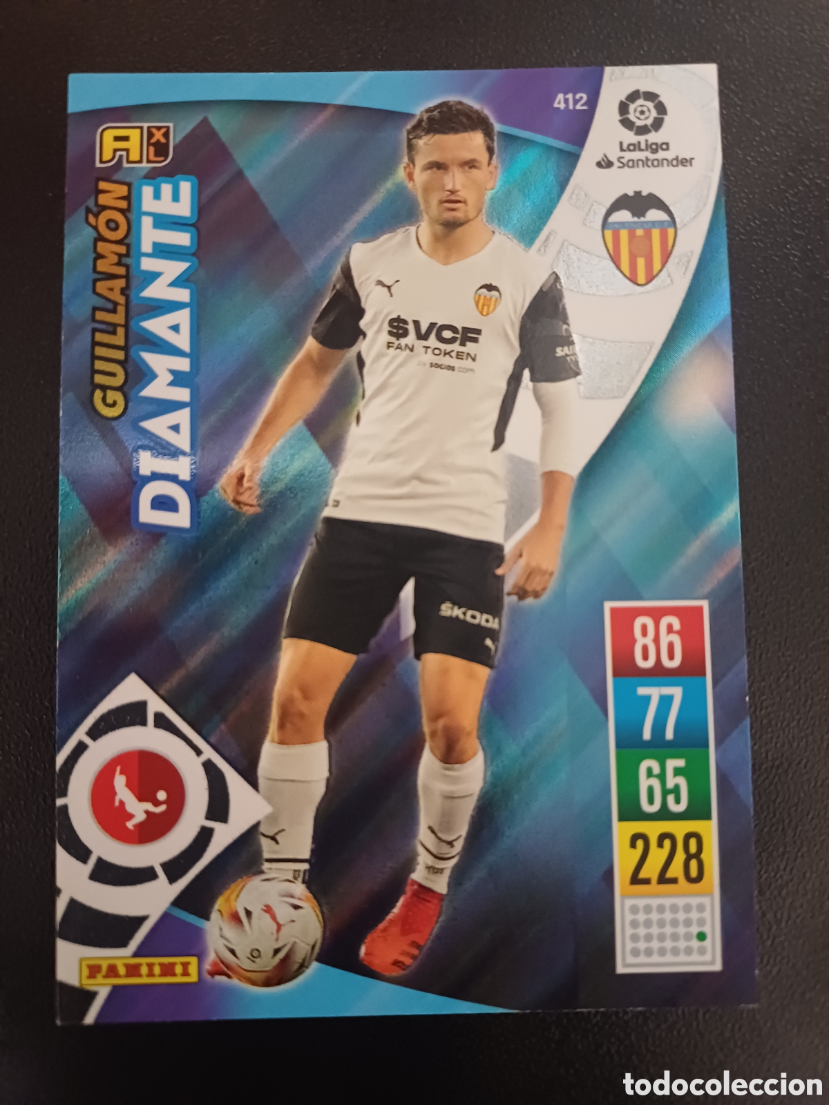 Cartas Colecion&aacute;veis: #412 GUILLAMON VALENCIA CF DIAMANTE PANINI ADRENALYN XL 2021-22