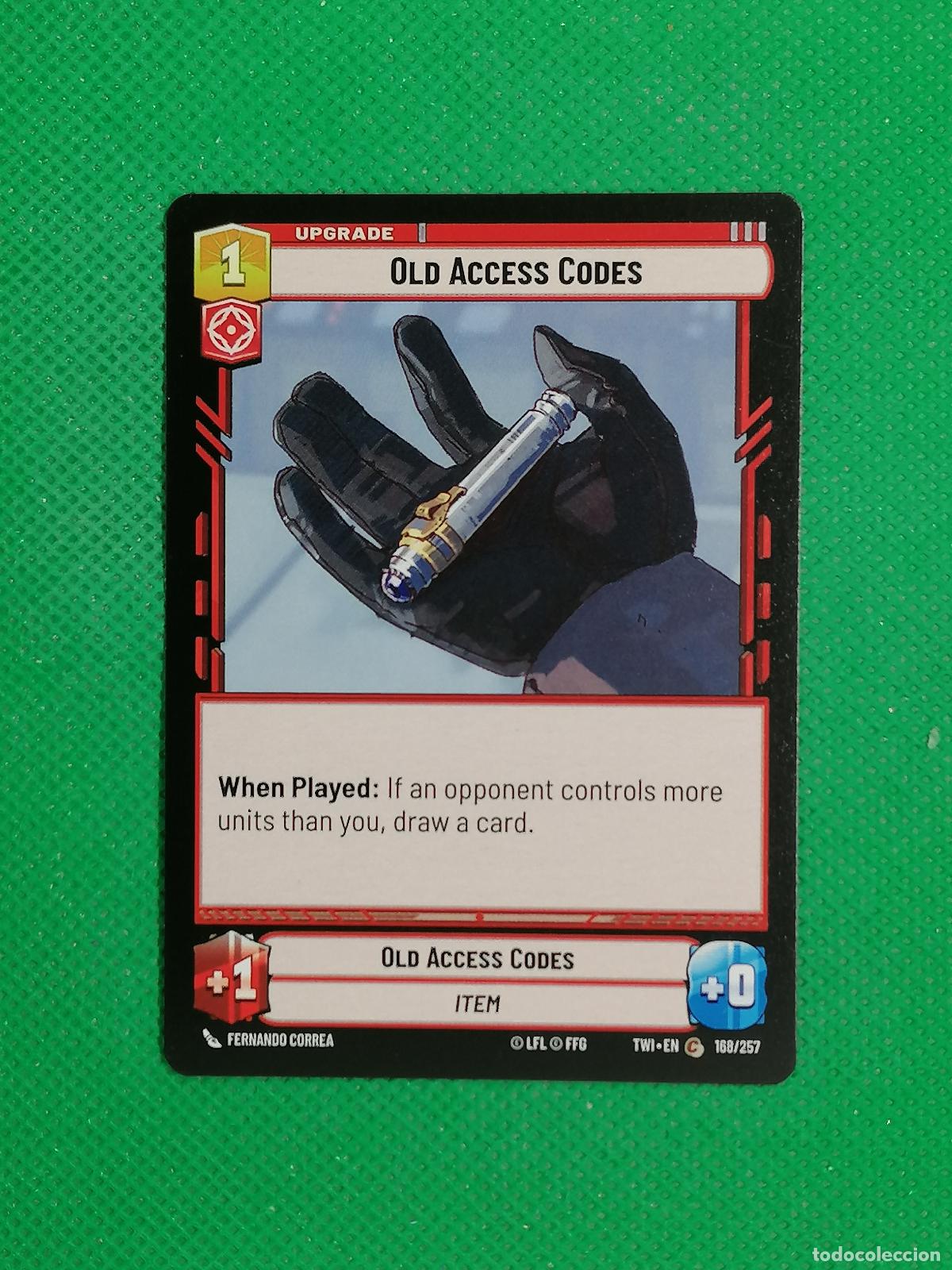 Trading Cards: OLD ACCESS CODES 168/257 ⚽ STAR WARS UNLIMITED TRADING CARD GAME ⚽