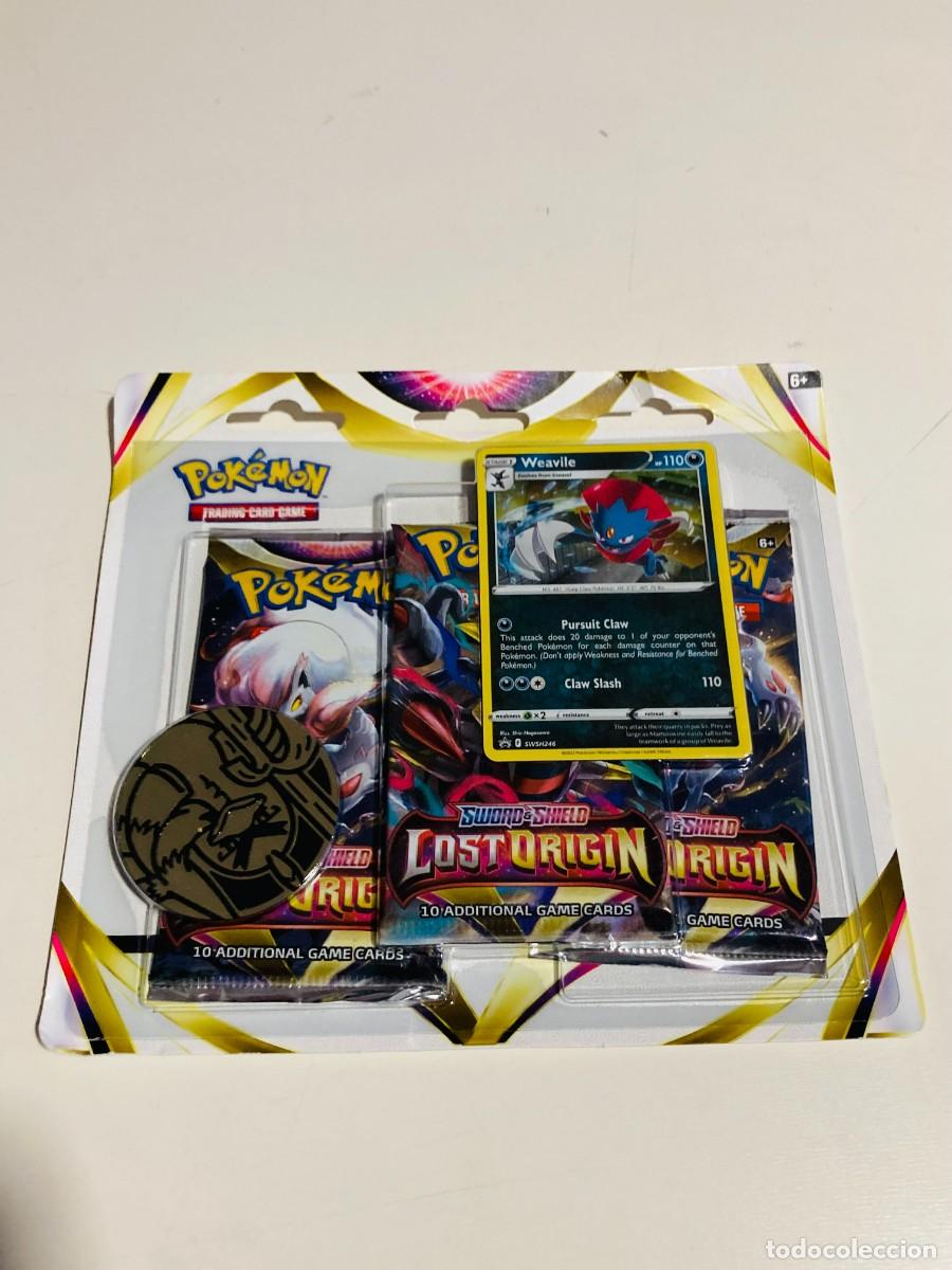 Trading Cards: Blister Pokemon de 3 sobres de Lost Origing con Promo Weavile sellado