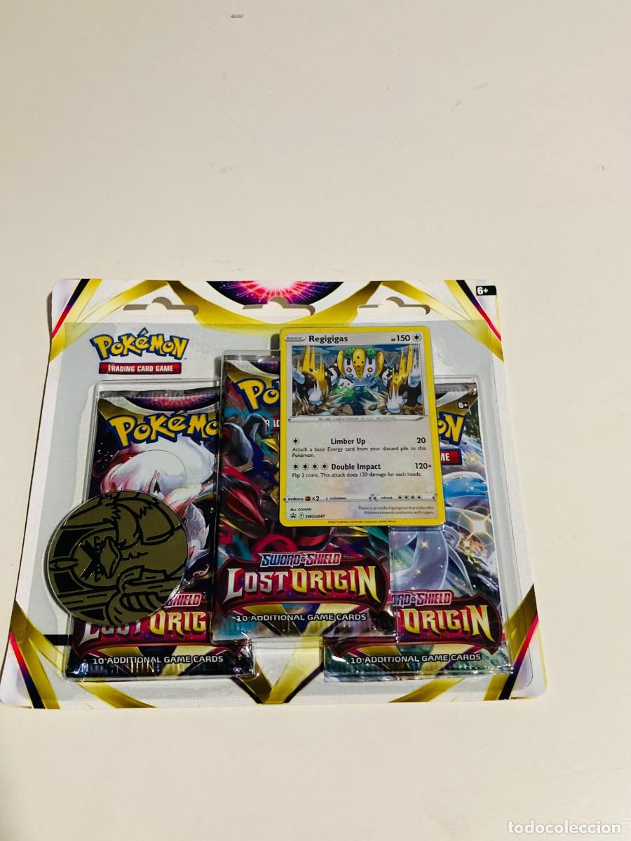 Trading Cards: Pokemon Blister 3 sobres Lost Origin con Promo Regigigas sellado