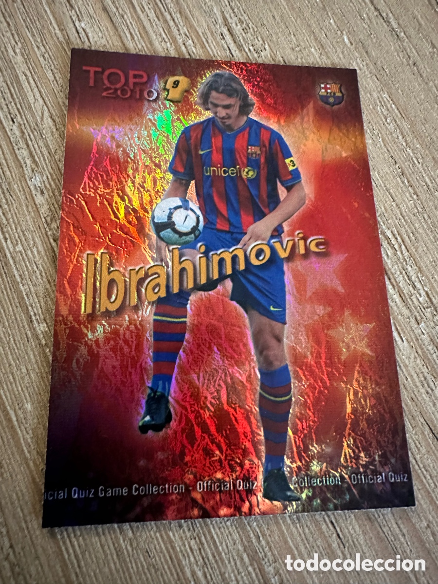 Trading Cards: IBRAHIMOVIC FC BARCELONA TOP 2010 MUNDICROMO JASPEADO FONDO ROJO