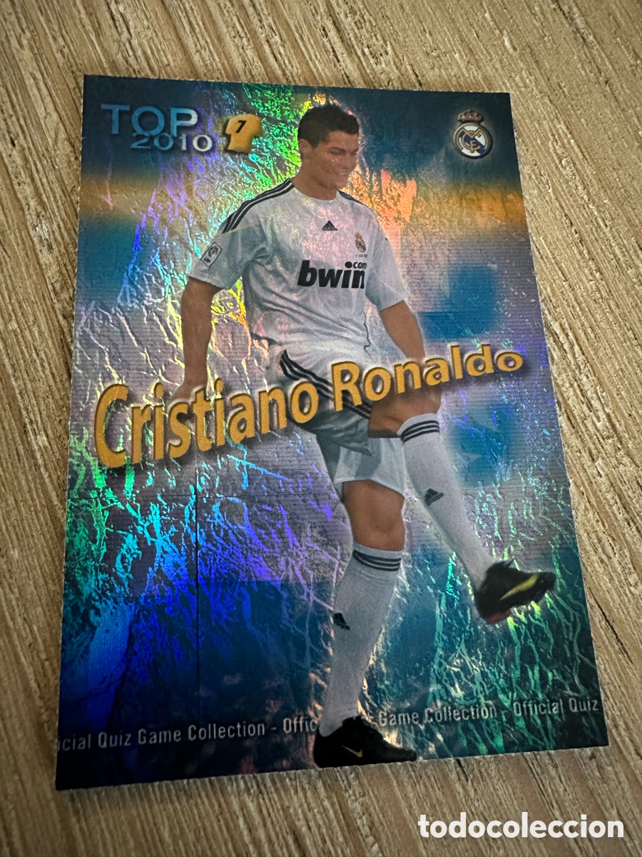 Trading Cards: CRISTIANO RONALDO REAL MADRID TOP 2010 MUNDICROMO 2009-10 09 10 JASPEADO FONDO AZUL