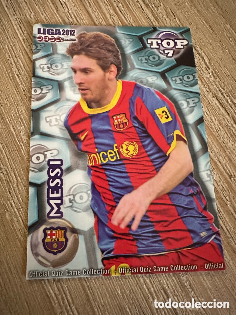 Trading Cards: MESSI FC BARCELONA 595 TOP 7 MATE AZUL LIGA 2012 MUNDICROMO 2011-12 11-12