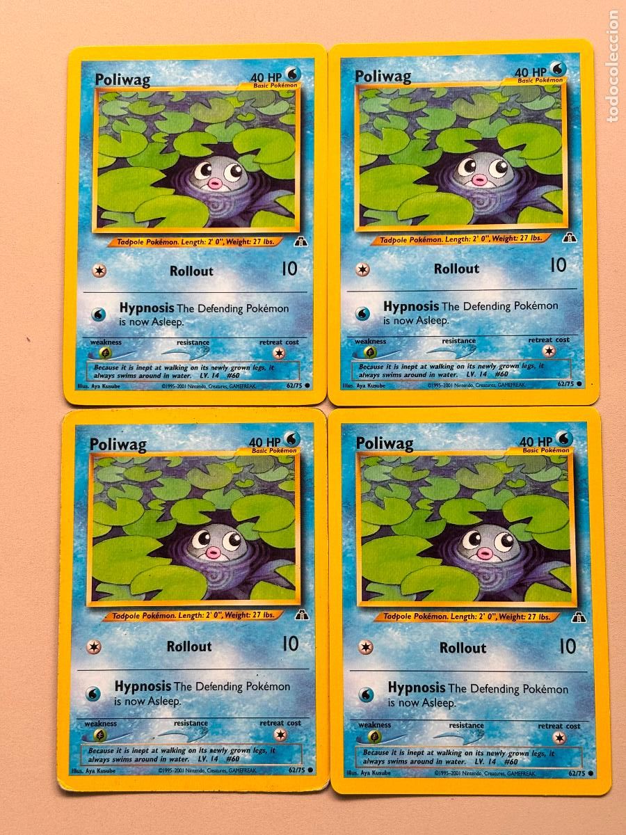 Trading Cards: POKEMON TCG - POLIWAG x 4 ( NEO DISCOVERY # 62 )