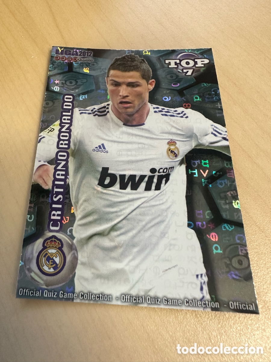 Trading Cards: CRISTIANO RONALDO REAL MADRID TOP 7 BRILLO LETRAS AZUL LIGA 2012 MUNDICROMO 2011-12 11-12 11 12