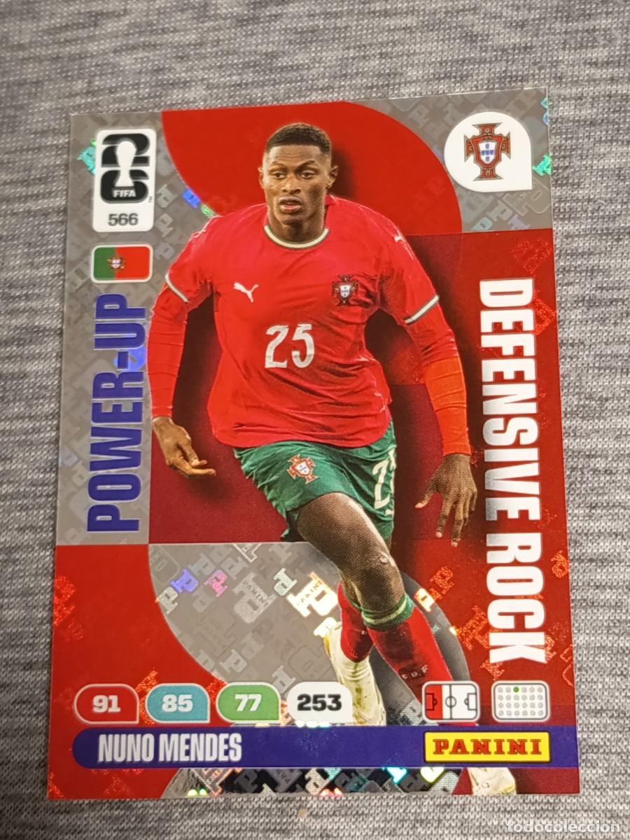 Trading Cards: ADRENALYN XL FIFA WORLD CUP 2026 POWER-UP N&deg;566 NUNO MENDES DEFENSIVE ROCK nuevo