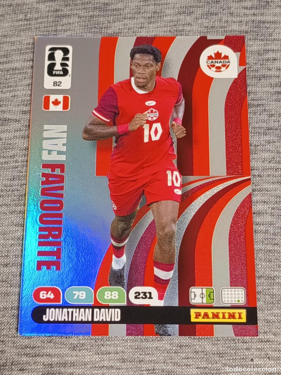 Trading Cards: ADRENALYN XL FIFA WORLD CUP 2026 JONATHAN DAVID N&deg;82 FAN FAVOURITE nuevo