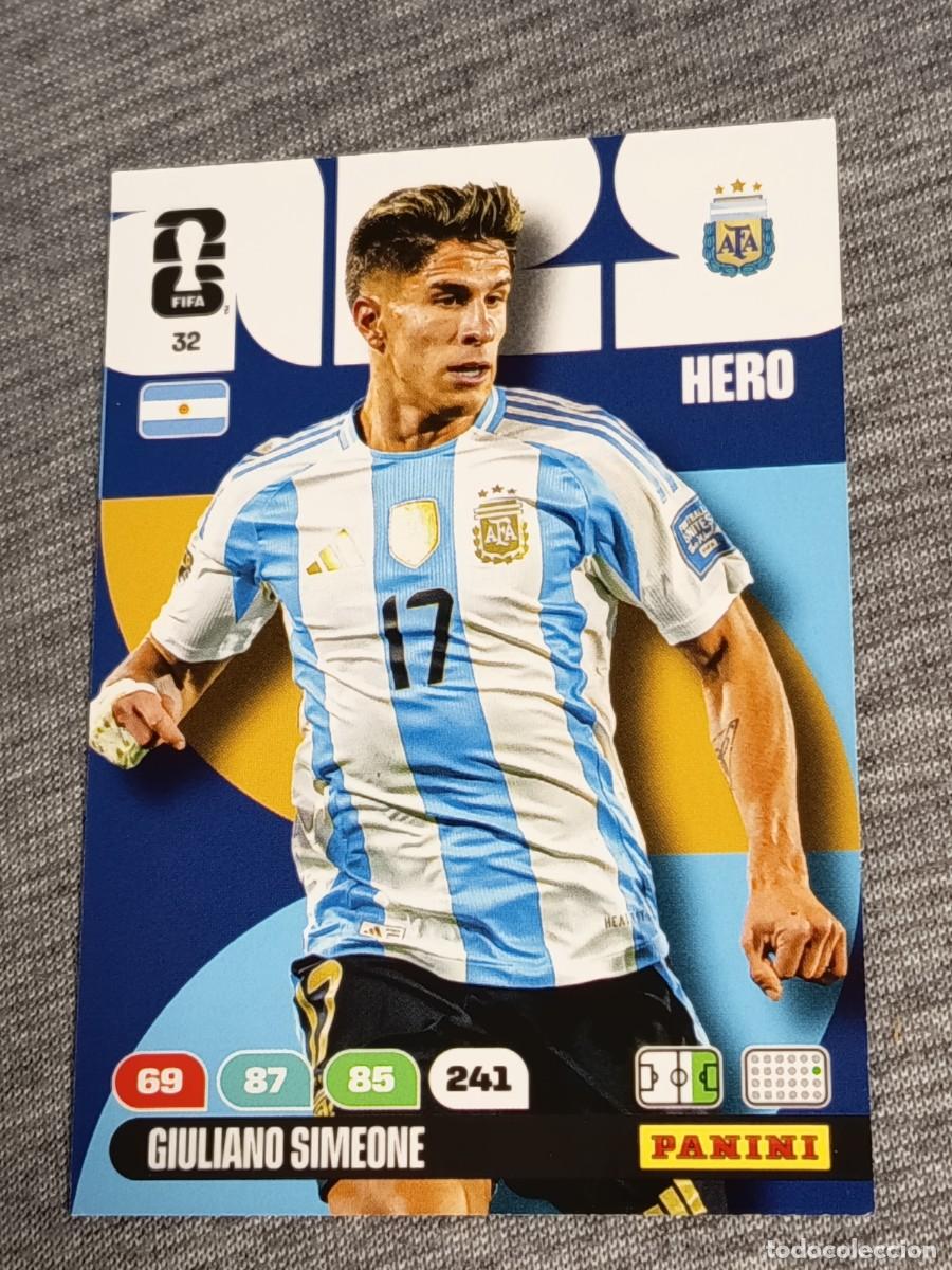 Trading Cards: ADRENALYN XL FIFA WORLD CUP 2026 GIULIANO SIMEONE N&deg;32 ARGENTINA nuevo