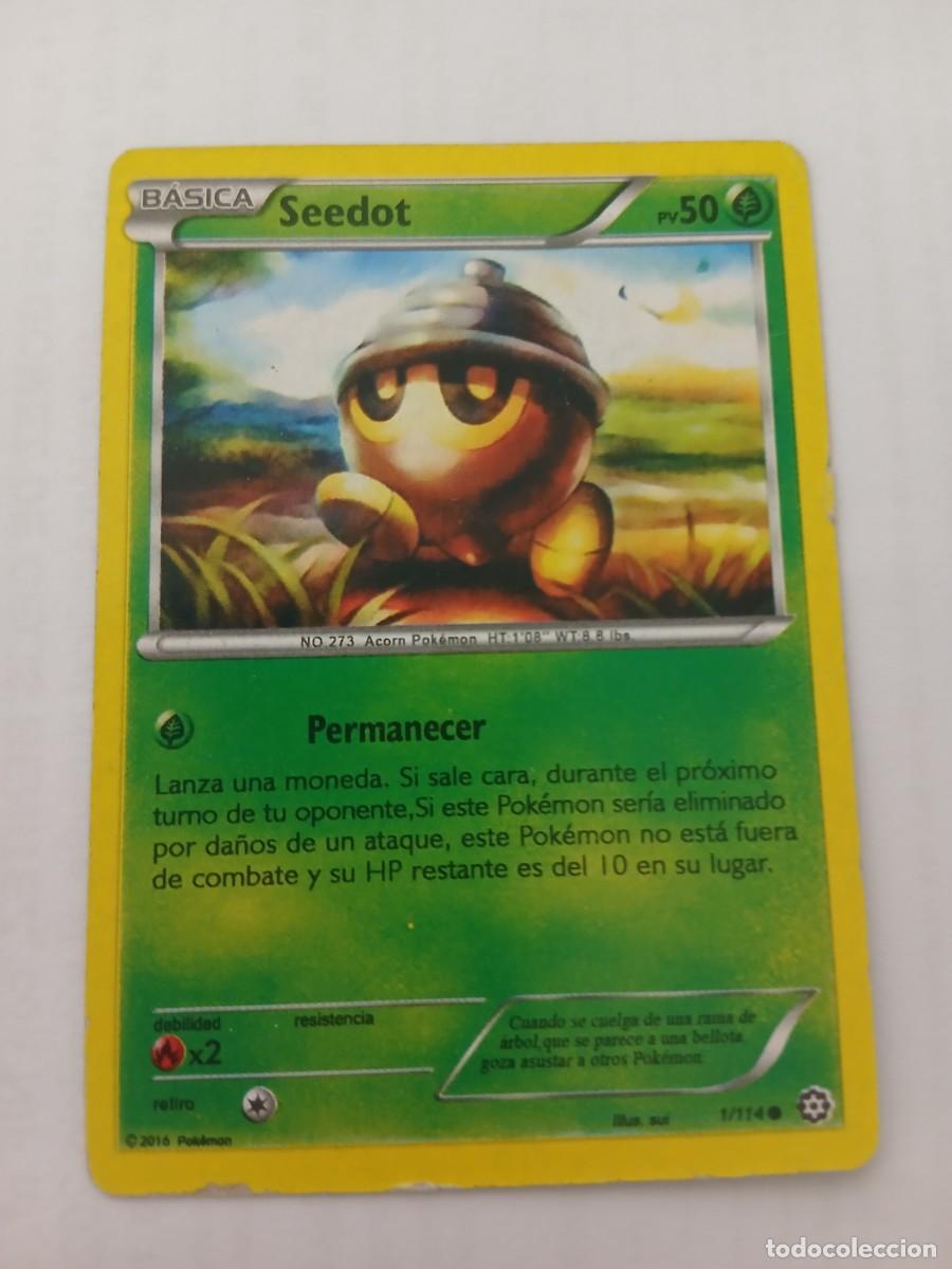 Trading Cards: Carta Pok&eacute;mon de Seedot, edici&oacute;n b&aacute;sica. - N&uacute;mero de carta: 1/114. - A&ntilde;o de publicaci&oacute;n: 2016. - Il