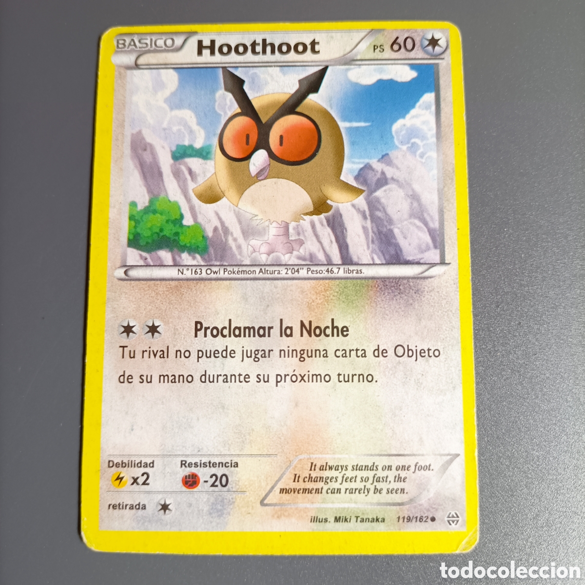 Trading Cards: CARTA POK&Eacute;MON FALSA. №119/162 HOOTHOOT