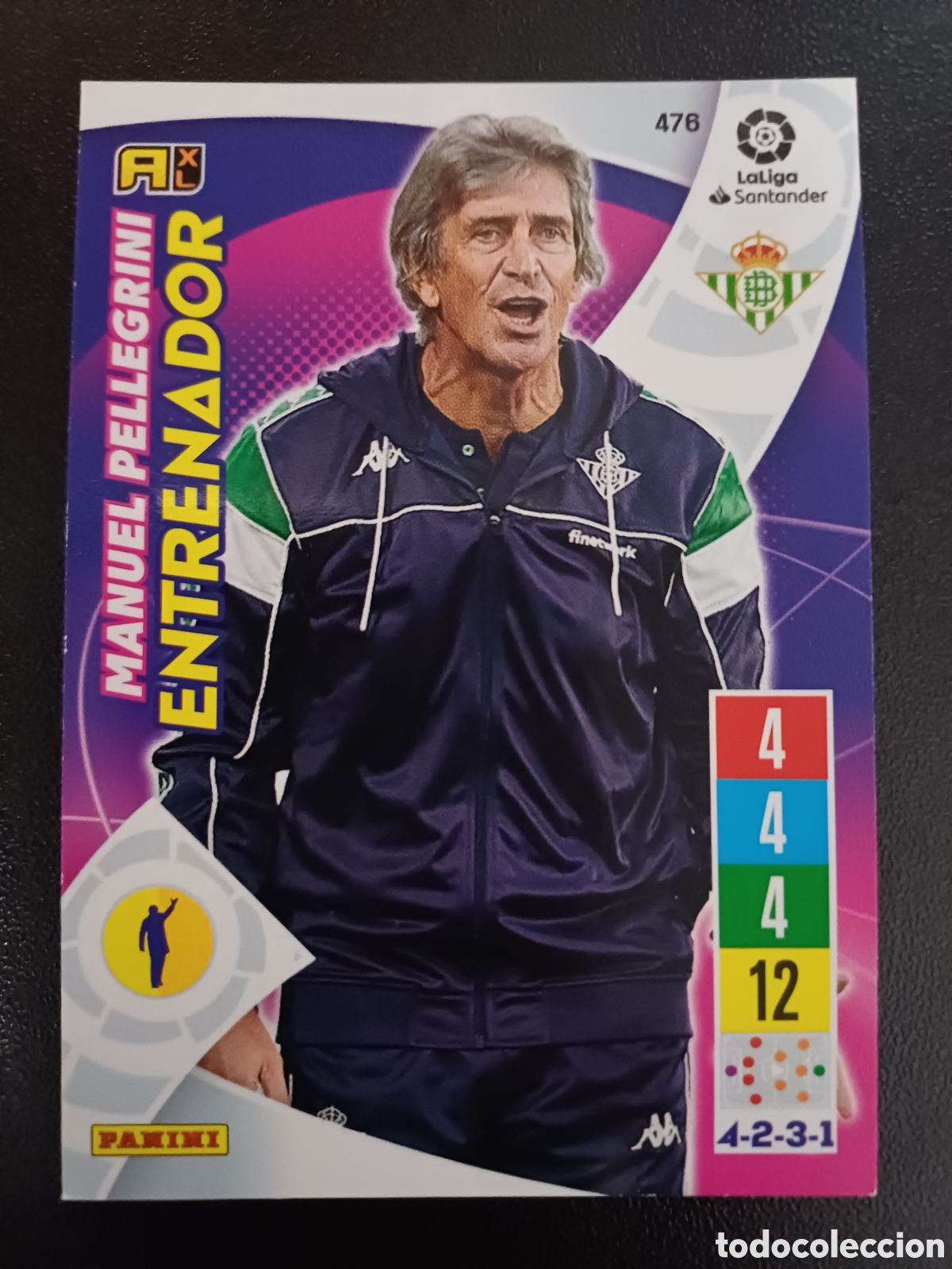Trading Cards: #476 MANUEL PELLEGRINI REAL BETIS BALOMPIE PANINI ADRENALYN XL 2021-22