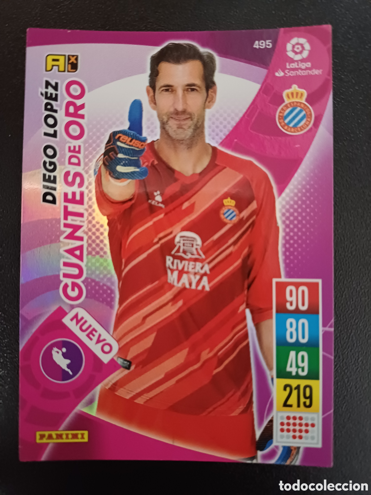 Trading Cards: #495 DIEGO LOPEZ RCD ESPANYOL NUEVO GUANTES DE ORO PANINI ADRENALYN XL 2021-22