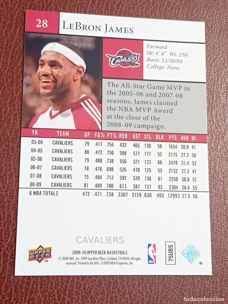 Trading cards: Card 28 LeBron James Upper Deck 2009-2010 - Foto 3