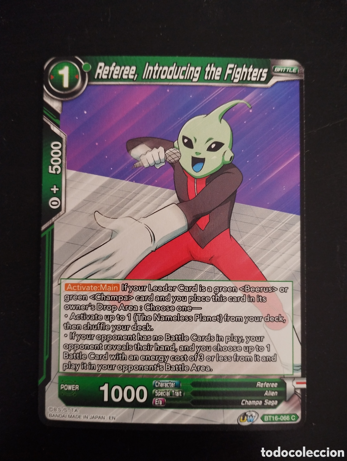Trading Cards: Referee, introducing the fighters bandai dragon ball super card game card BT16 - 066