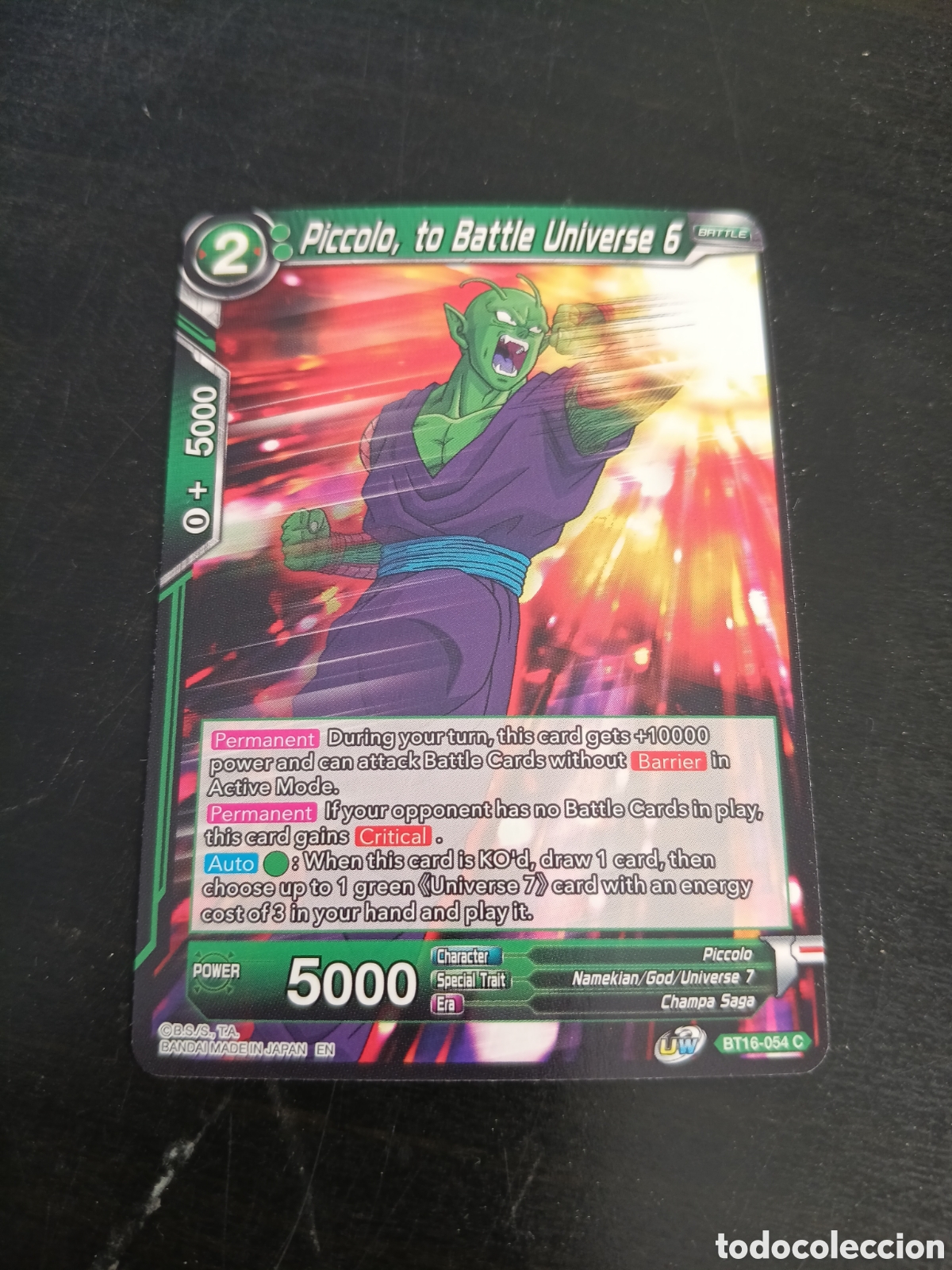 Trading Cards: Carta Dragon Ball, Piccolo to Battle Universe 6, carta BT16-054