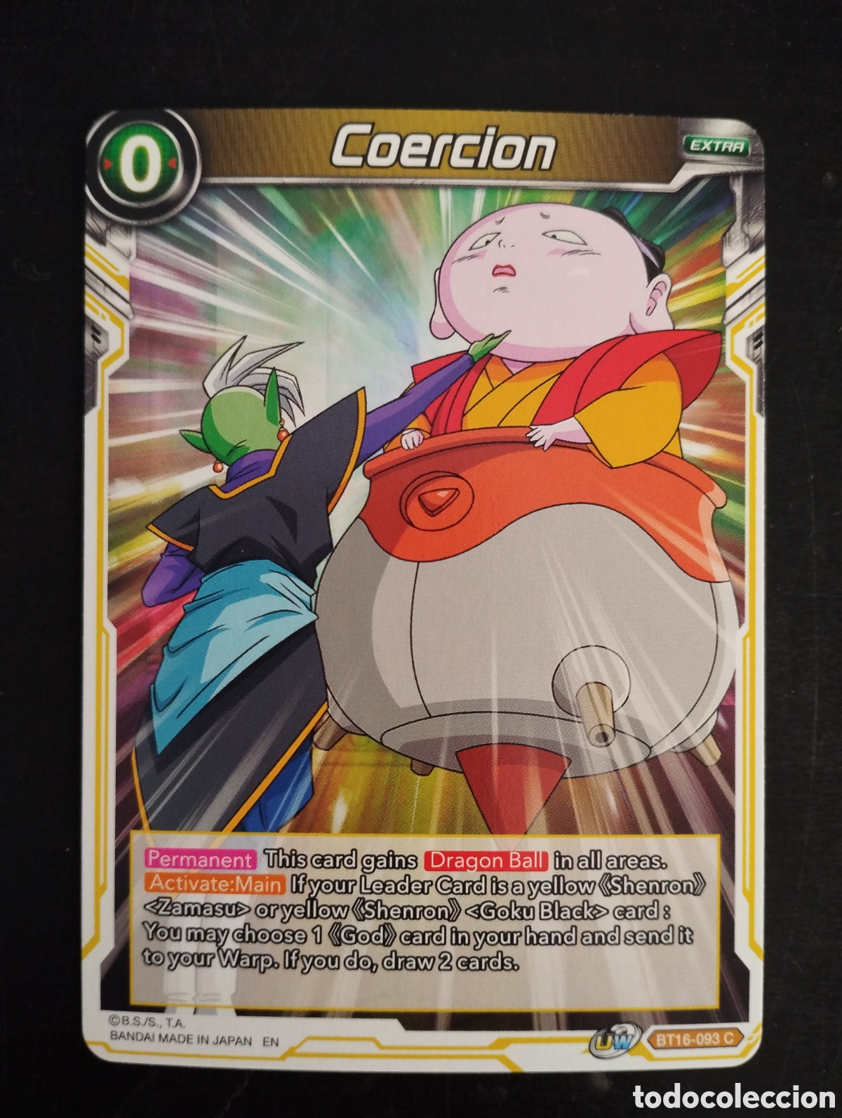 Trading Cards: Carta Bandai Dragon Ball Coercion. Trading card game BT16 - 093