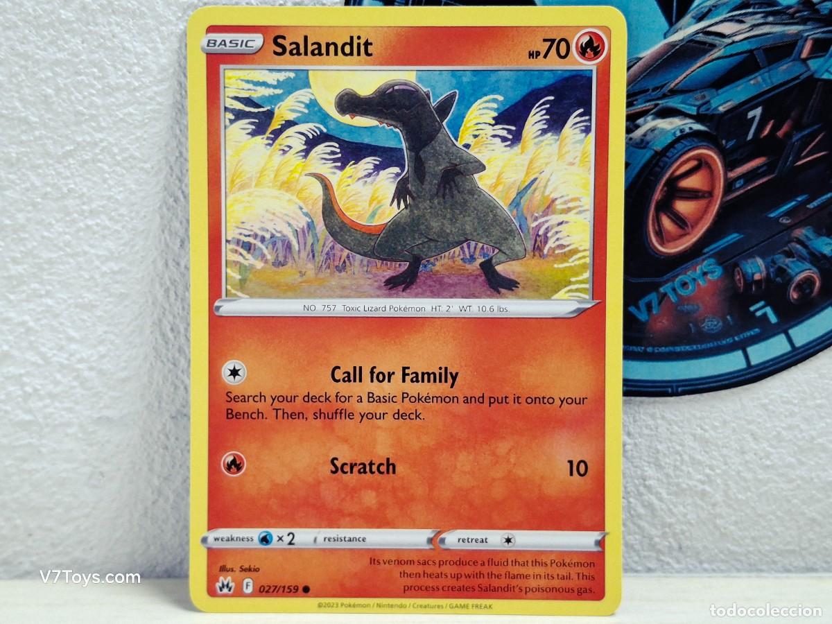 Trading Cards: Carta Salandit 027 Pokemon Crown Zenith EN