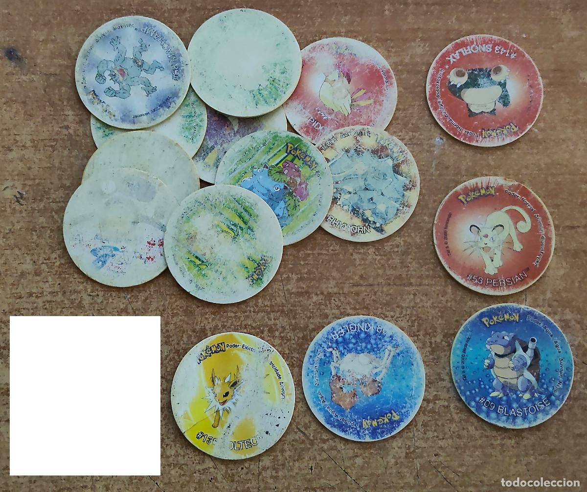 Trading Cards: Lote 15 TAZOs POKEMON - VERSION A&Ntilde;O 2001 - POKEMON TAZO 2 - MATUTANO - muy gastados - ver foto