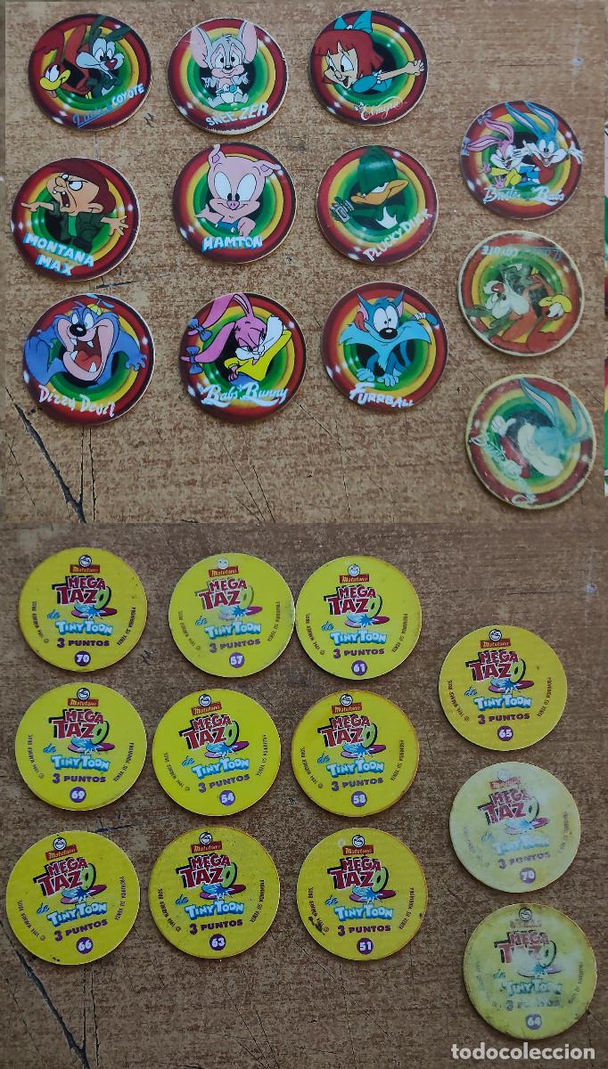 Trading Cards: MATUTANO SAGA MEGA TAZOS SERIE TAZO AMARILLO LOONEY TUNES TINY TOONS -1994