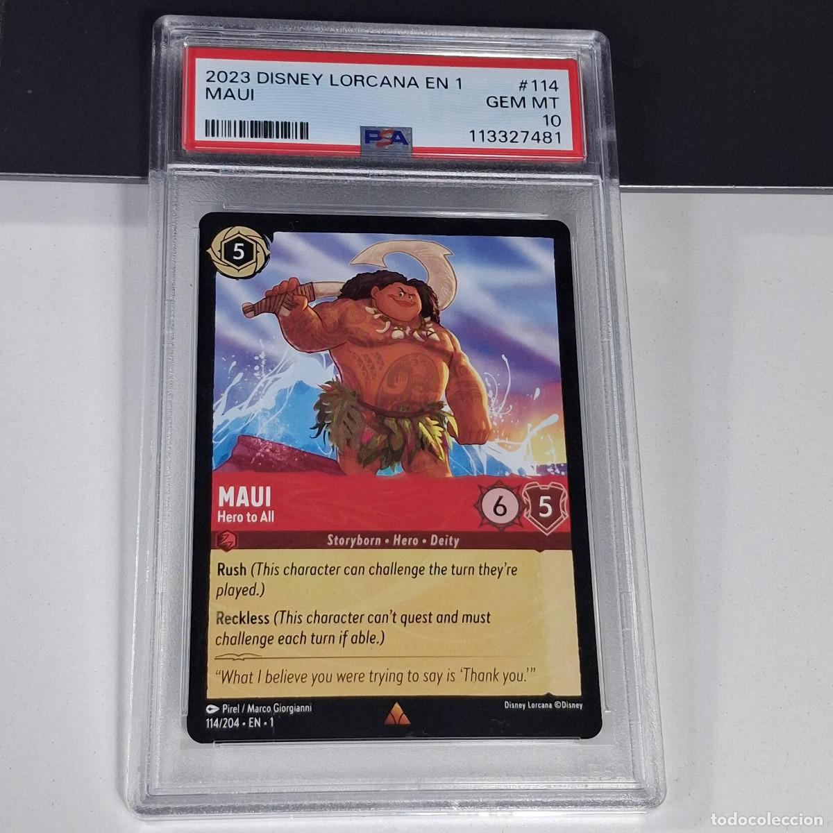 Trading Cards: 114 MAUI - HERO TO ALL PSA 10 2023 DISNEY LORCANA EN 1-THE FIRST CHAPTER