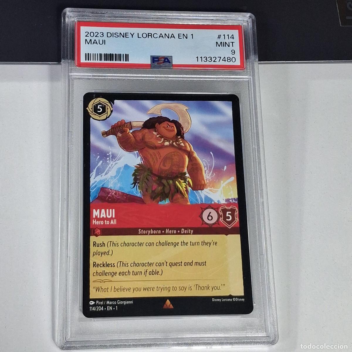Trading Cards: 114 MAUI - HERO TO ALL PSA 9 2023 DISNEY LORCANA EN 1-THE FIRST CHAPTER