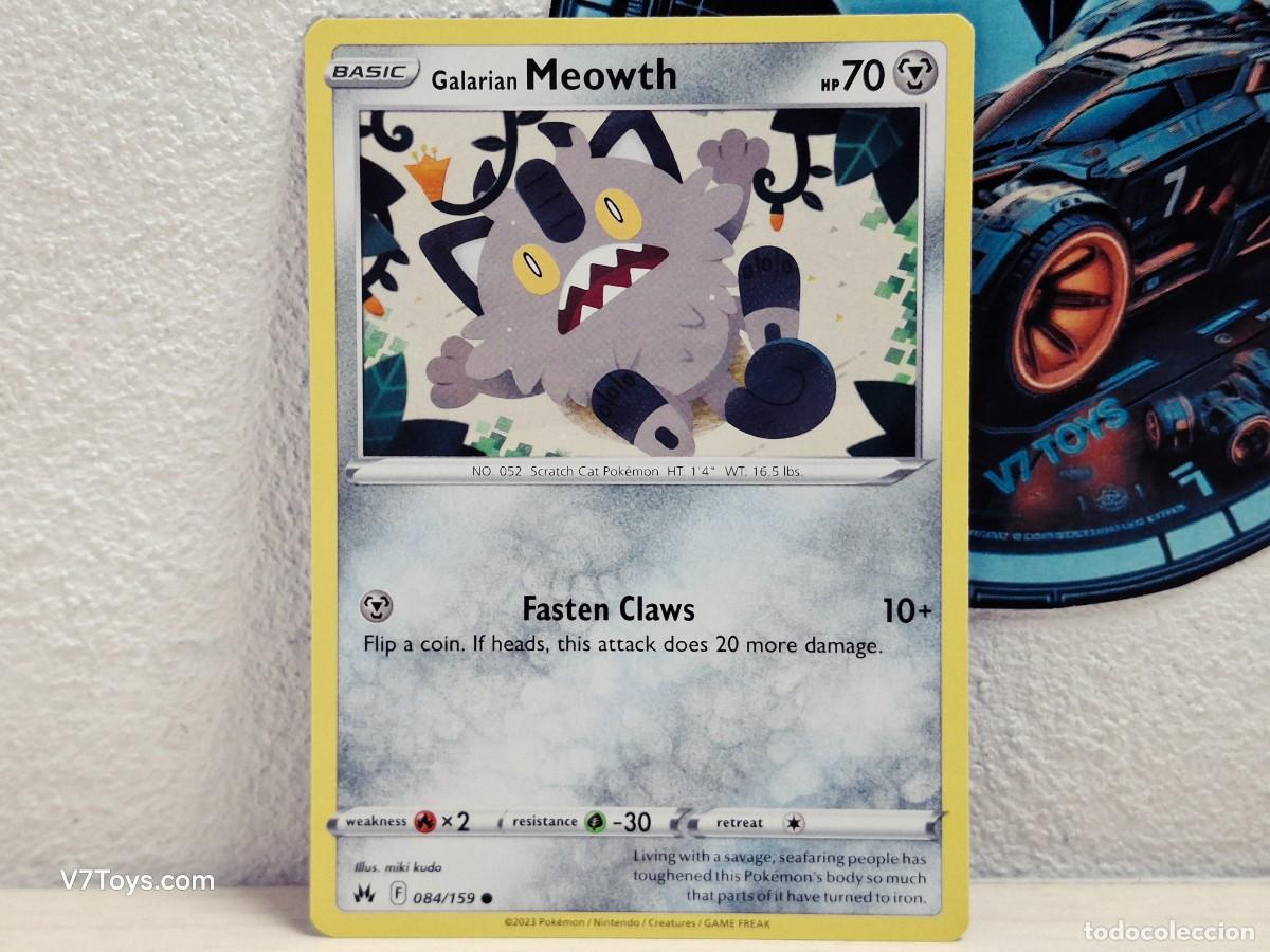 Trading Cards: Carta Galarian Meowth 084 Pokemon Crown Zenith EN