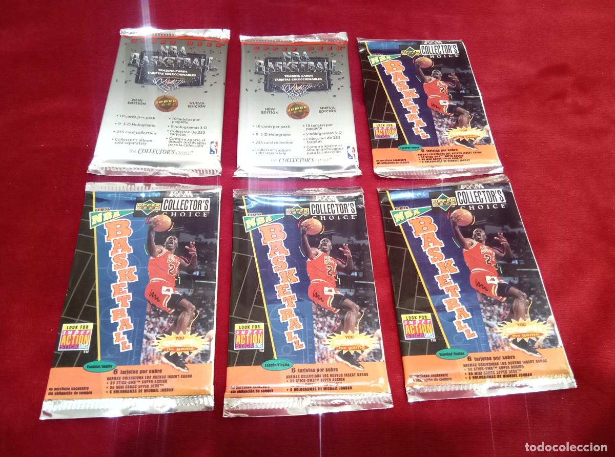 Trading Cards: SOBRES PAQUETES CROMOS TRADING CARDS NBA UPPER DECK 1993 1996 MICHAEL JORDAN ESPA&Ntilde;A NUEVO LOTE x6