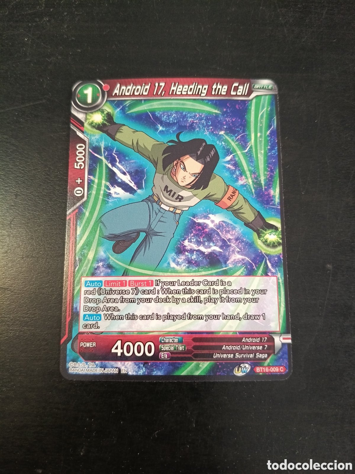 Trading Cards: Carta Dragon Ball Android 17, Heeding the Call, BT16-009