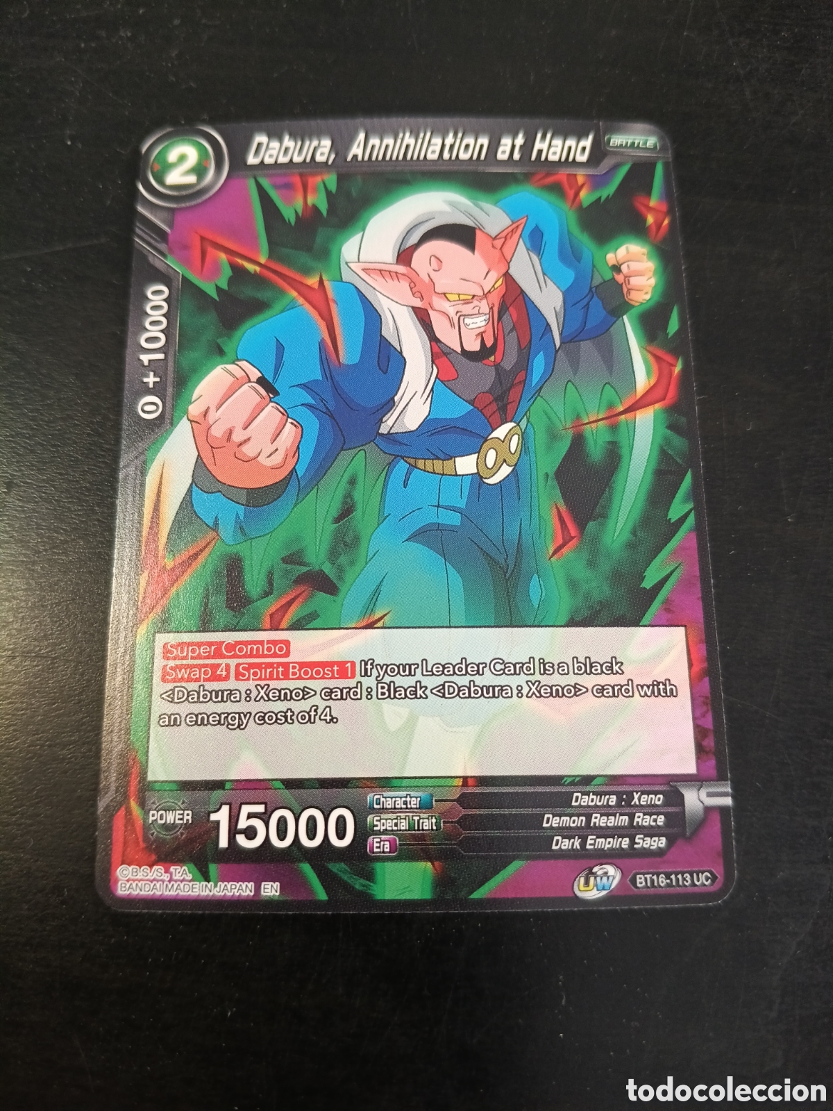Trading Cards: Carta Dragon Ball Dabura, Annihilation at Hand, BT16-113