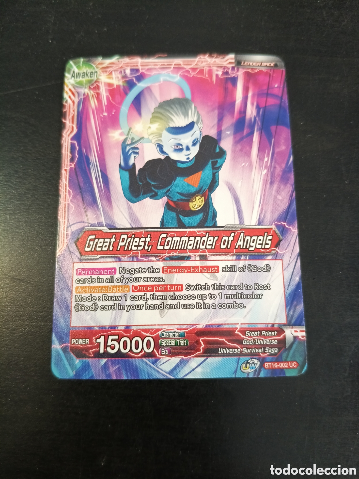 Trading Cards: Carta Dragon Ball, Great Priest, Commander Of Angels, BT16-002