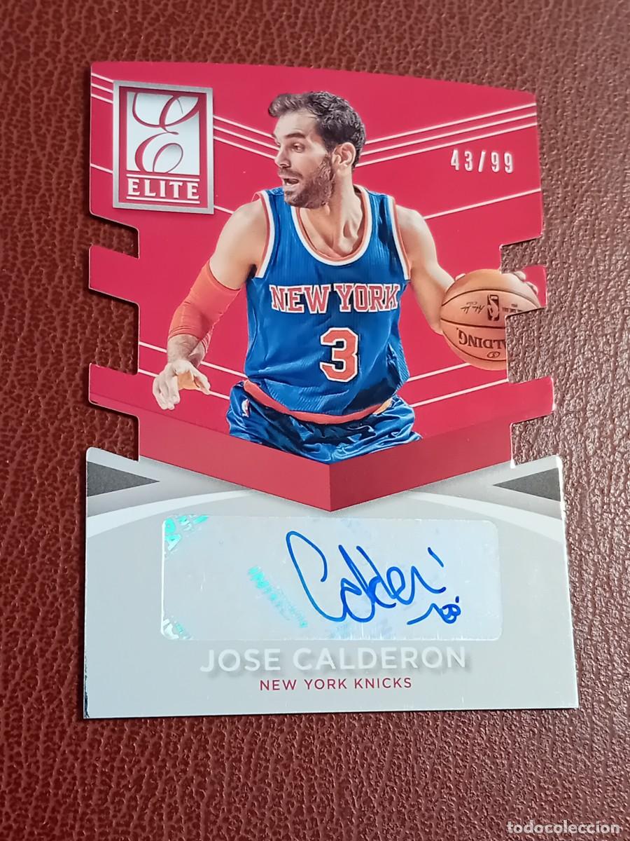 Trading Cards: Auto Card 72 Die Cut Jose Manuel Calder&oacute;n New York Knicks Donruss Elite 2014-2015 numerada a 99