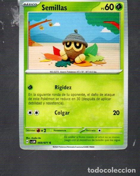 Trading Cards: CROMOS DE POK&Eacute;MON B&Aacute;SICO SEMILLAS PV 60- N&ordm;0273 DEL A&Ntilde;O 2024