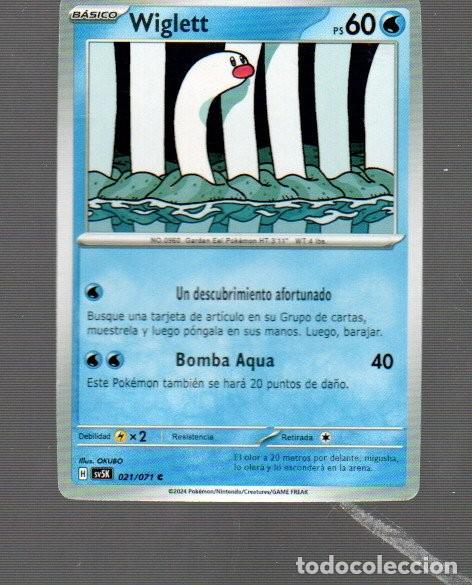 Trading Cards: CROMOS DE POK&Eacute;MON B&Aacute;SICO WIGGETT PS 60- N &ordm; 0960 DEL A&Ntilde;O 2024