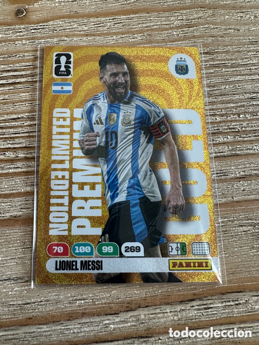Trading Cards: MESSI ARGENTINA LIMITED EDITION PREMIUM GOLD ADRENALYN XL MUNDIAL 2026 WORLD CUP USA MEX CAN