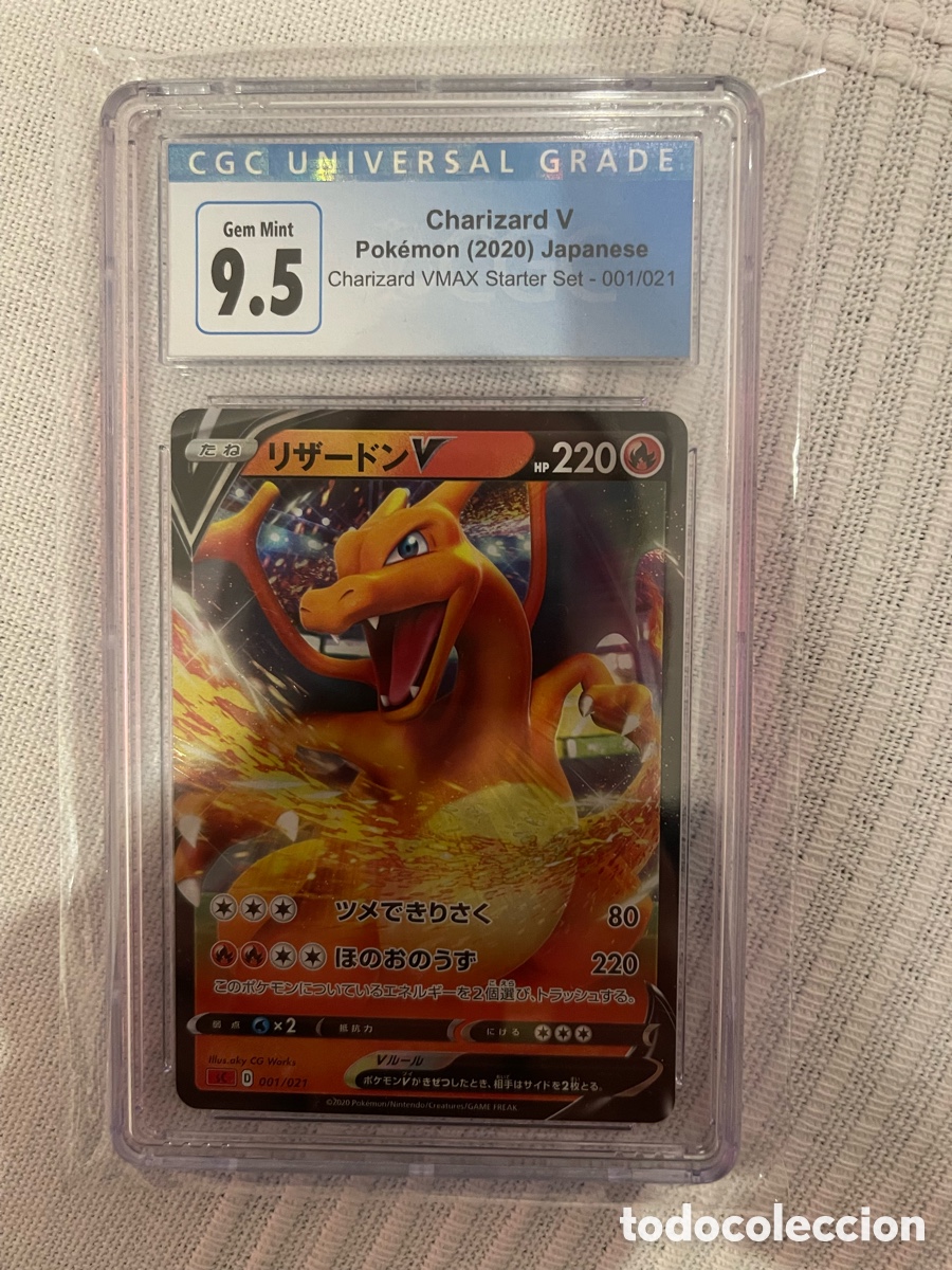 Trading Cards: Carta pokemon charizard V japones CGC 9,5 azul (CGC 10 nuevo)